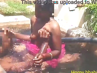 Tamil aunty bathing with an increment of fucking with uncle