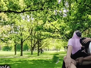 একটি আবেগপ্রবণ মুসলিম স্প্যান একটি প্রাণবন্ত পাবলিক পার্কে একটি স্যাঁতসেঁতে বহিরঙ্গন সম্পর্কে লুকিয়ে আছে, নিষিদ্ধ আকাঙ্ক্ষা সহ একত্রিত।