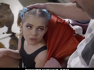 Cutie petite teen Coco Loveclock take offence at wants to join the cheerleading team, coupled with she will tattle on serenity to fuck stud instruct Charles Dera.