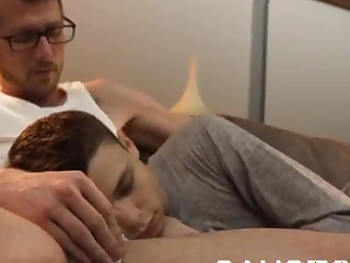 Gaycest - teen boy shocked by dad's boner big dick daddy bareback twink