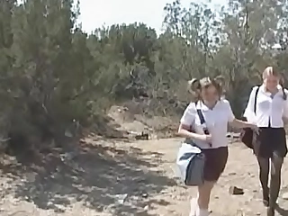 Schoolgirl's cookie licked hard
