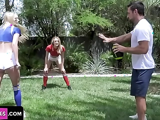 Horny step father teach his sexy legal time eon teenager step daughters how in the world to handle blather but gets caught by his wife