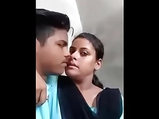 Indian school girl outdoor kissing