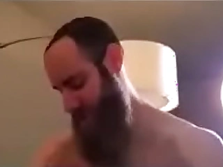 Bearded daddy fucks muscle bottom